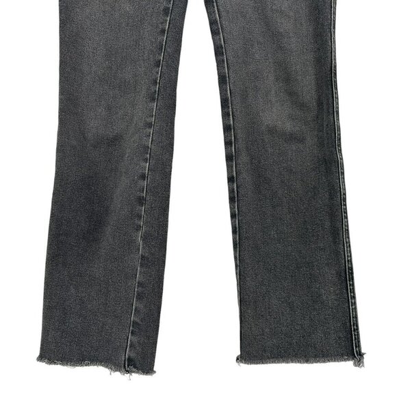 Free People Straight Slim Distressed Gray Raw Hem Ankle Denim Jeans Womens 25 - Picture 3 of 9